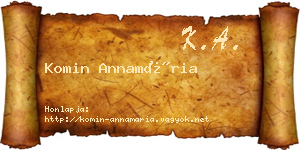 Komin Annamária névjegykártya
